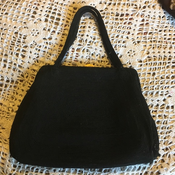 VINTAGE KORDAY BLACK HANDBAG - Picture 3 of 7